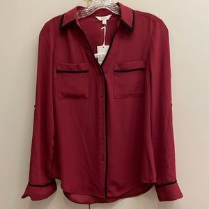 NWT Candie’s georgette blouse with tab sleeves size XS